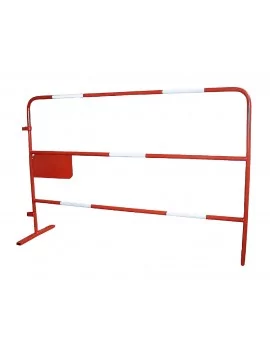 Barrière de chantier rouge et blanche