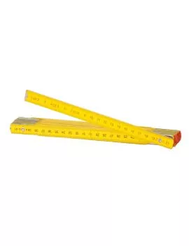 Mesure double mètre bois pliant jaune