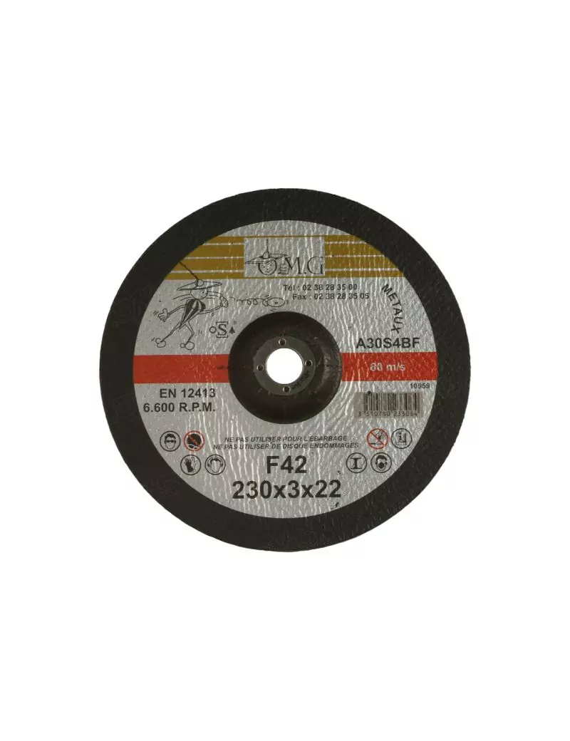 Disque métal 230 mm - épaisseur 3 mm