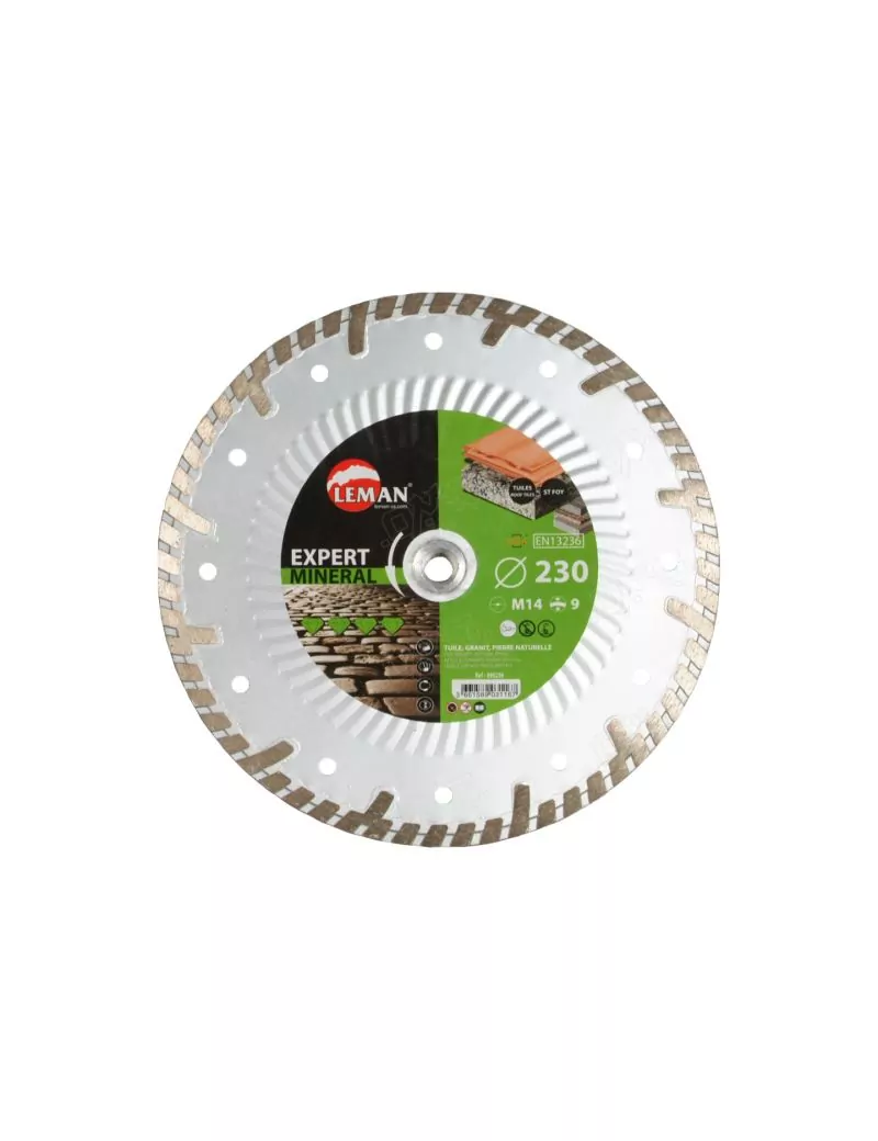 Disque diamant 230 mm minéral avec flasque