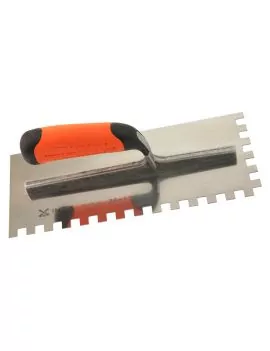 Platoir à colle inox 28x12 - denture carrée