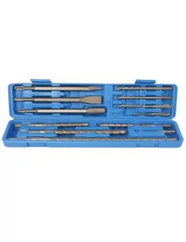 Coffret 12 pièces forets et burins SDS plus