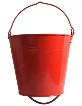 Seau incendie rouge + patte de fixation
