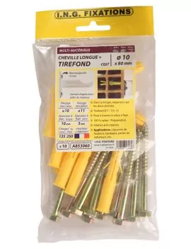 Cheville tirefond CQLT - sachet de 10