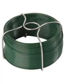 Fil de fer acier avec gaine plastique verte - bobine