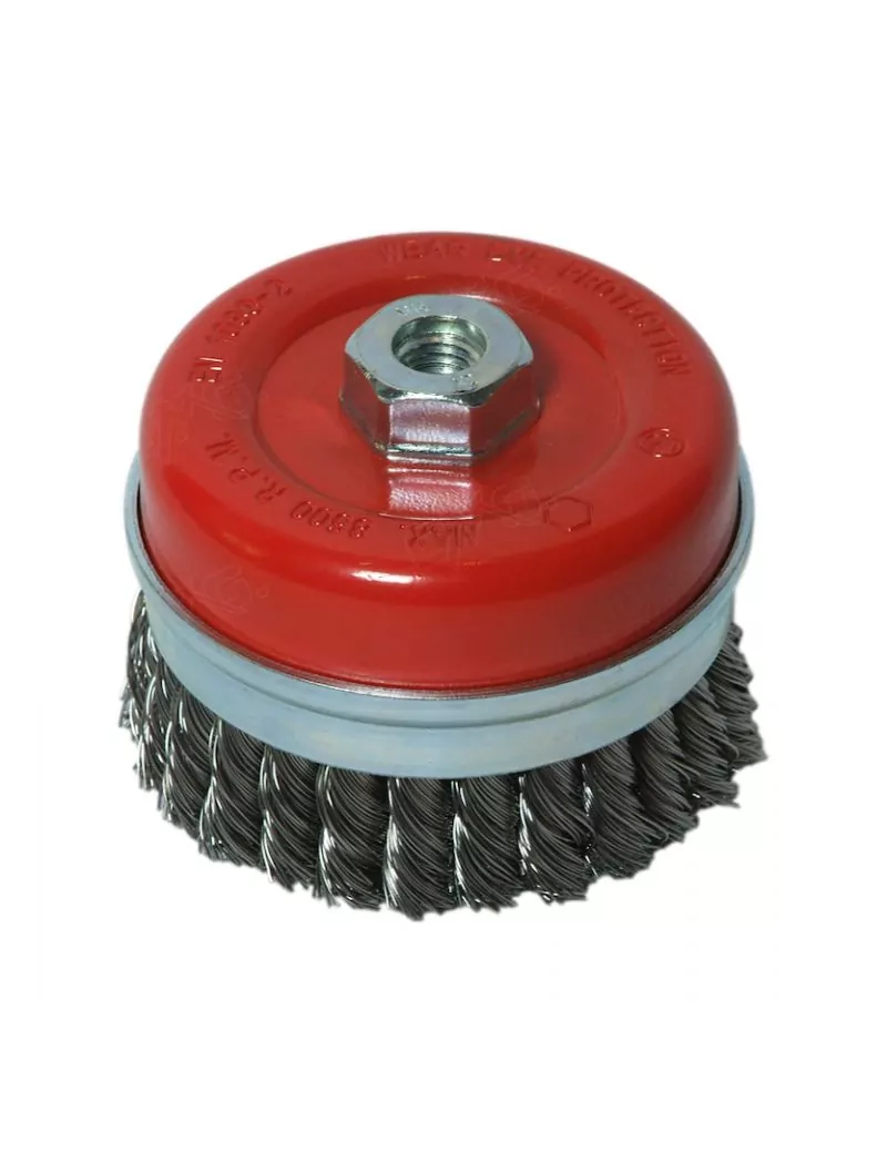 Brosse conique acier torsadé pour meuleuse