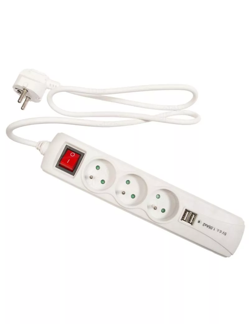 Bloc multiprises avec interrupteur + USB