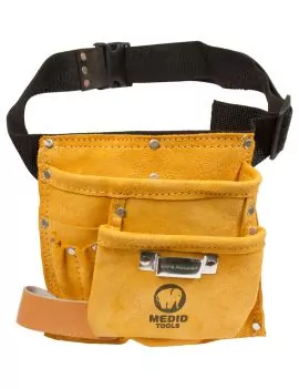 Ceinture-sacoche en cuir à outils/clous - 5 poches