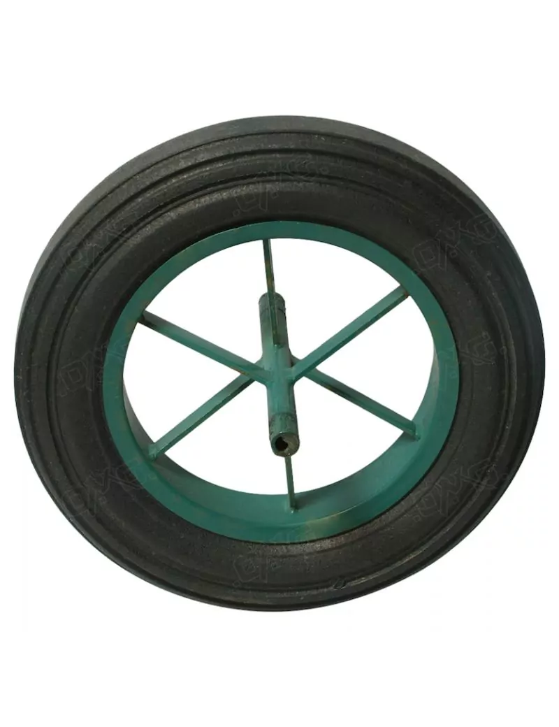 Roue de brouette seule pleine à tige