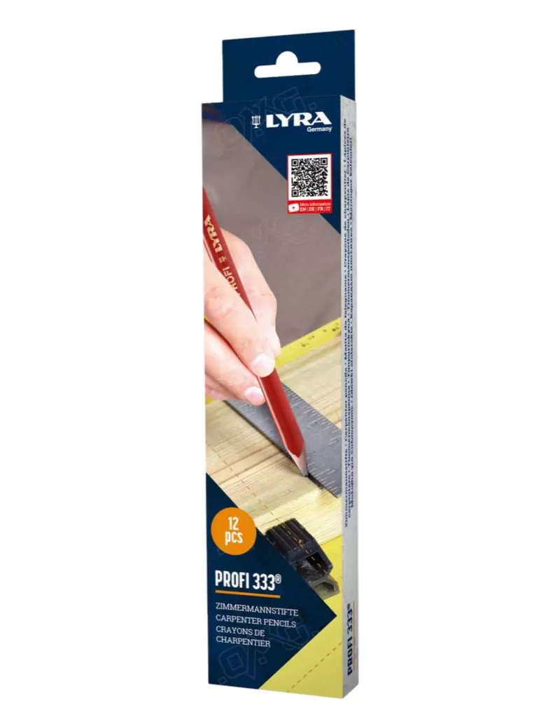 Crayon de charpentier rouge - boite de 12