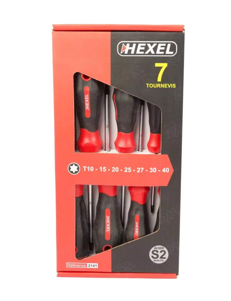 Jeu de 7 tournevis Torx 10/15/20/25/27/30/40