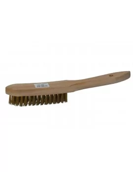 Brosse métallique à manche fil ondulé laitonné