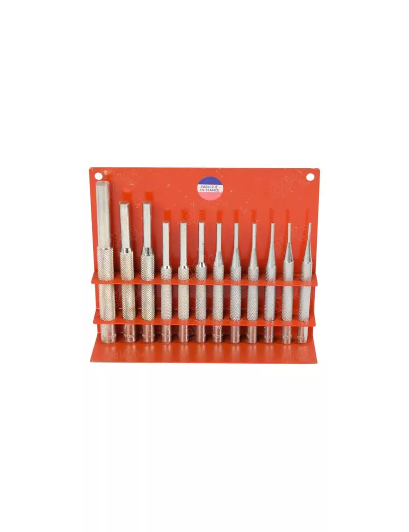 Chasse goupilles coffret de 12 (2.5 à 10mm) sur stand