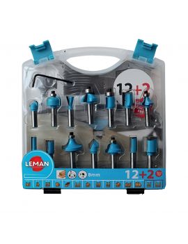 Coffret 12+2 mèches de défonceuse carbure