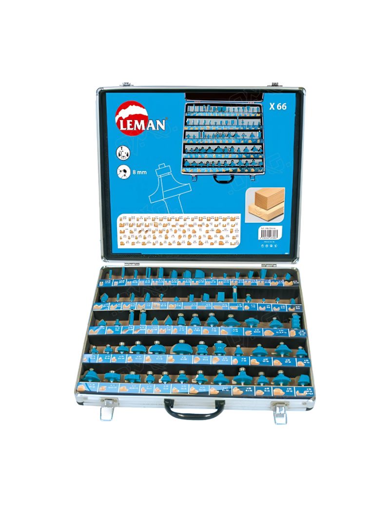 Coffret 66 mèches de défonceuse carbure
