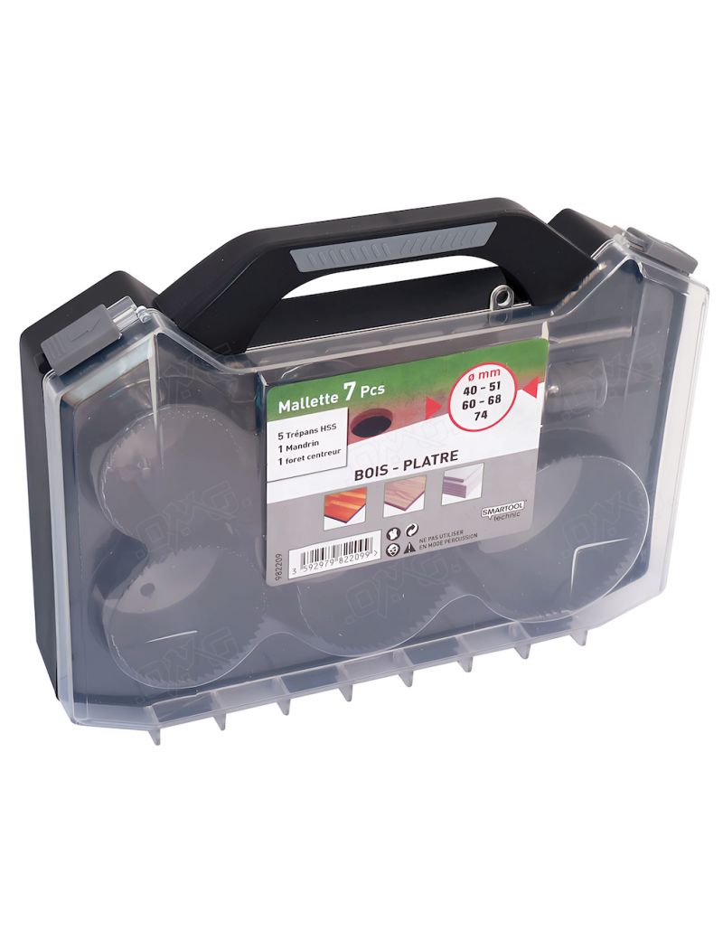 Coffret trépans HSS 7 pces