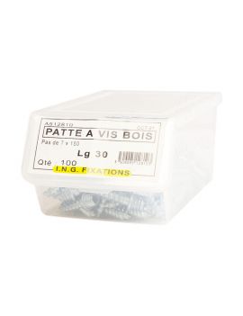 Patte à vis bois - boite de 100