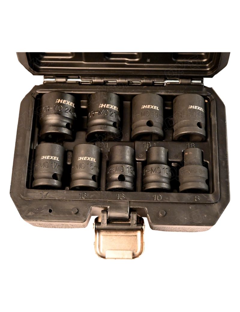 Coffret de douilles à choc 1/2" 9 pièces