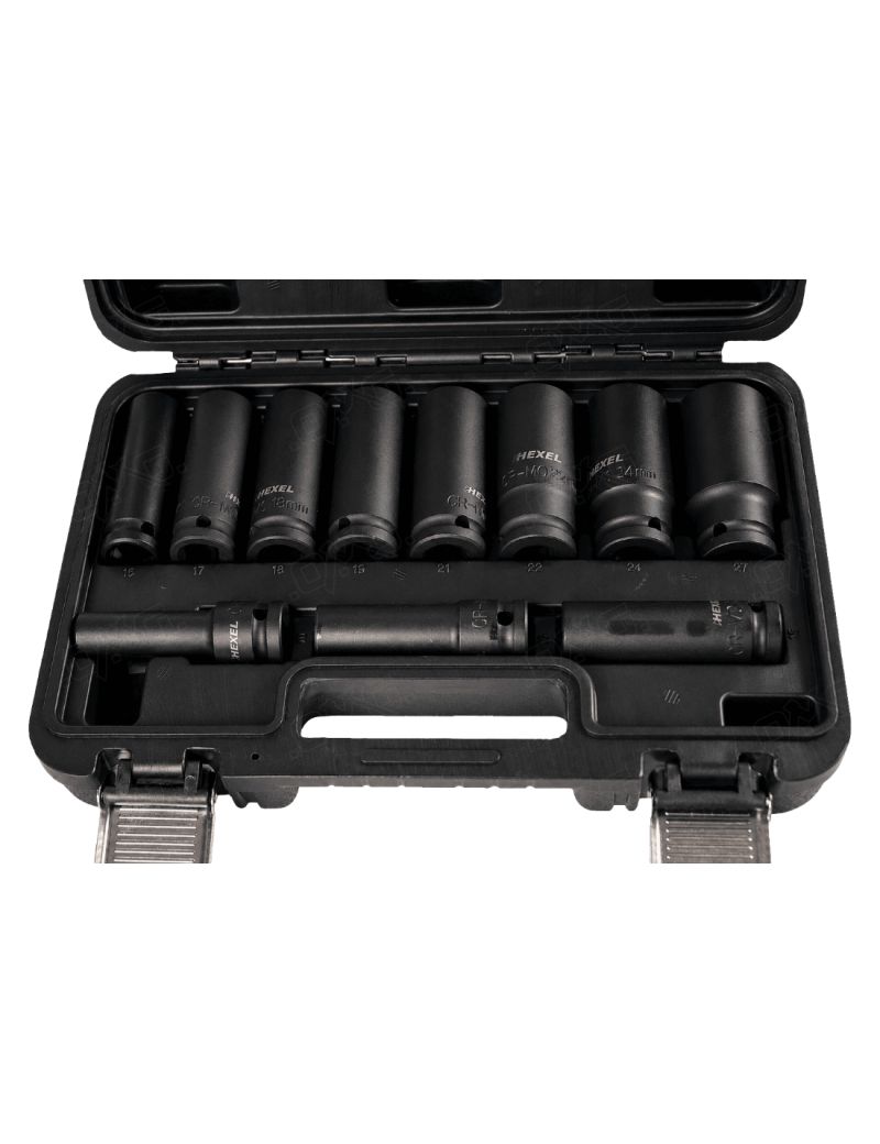 Coffret de 11 douilles à choc 1/2" longues