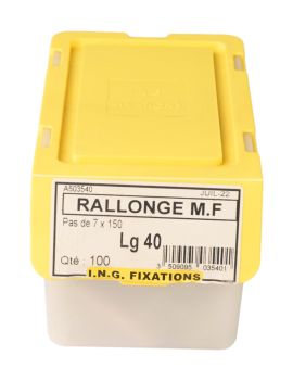 Rallonge Mâle / Femelle pour Patte à Vis - Acier Zingué Blanc / Jaune