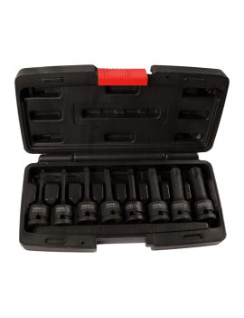 Coffret de douilles tournevis torx a choc 1/2 8 pces