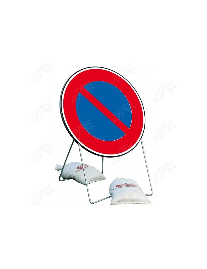 Panneau temporaire rond avec pied intégré