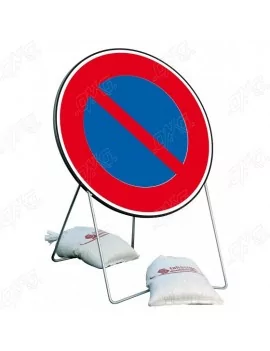 Panneau temporaire rond avec pied intégré