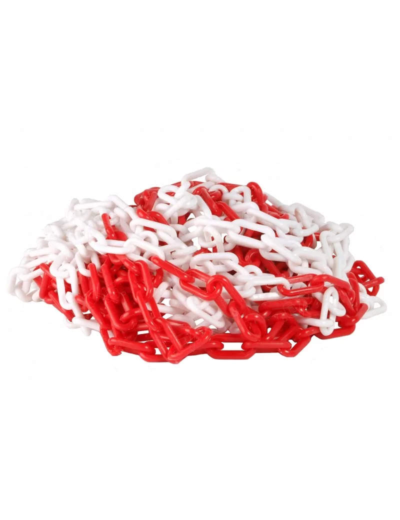 Chaîne plastique rouge et blanche