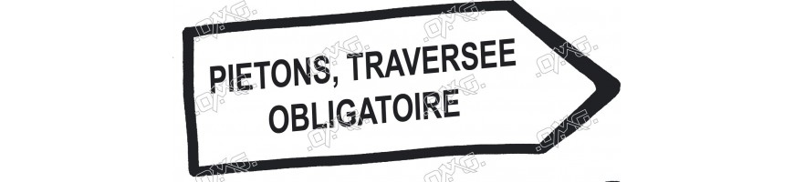 Panneau piéton traversée obligatoire